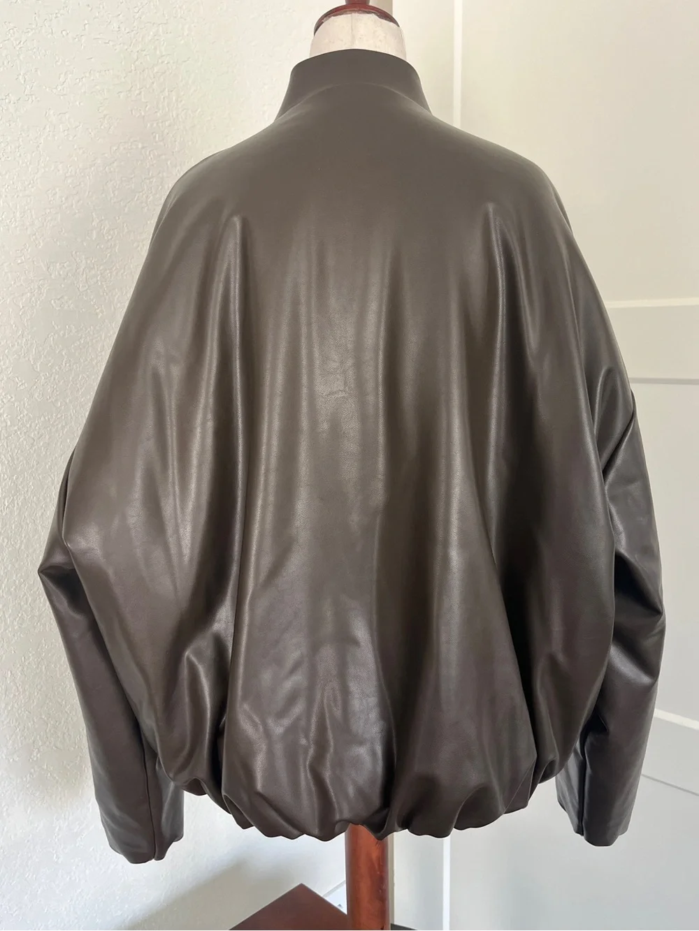 Alo Faux Leather Premier Bomber in Espresso